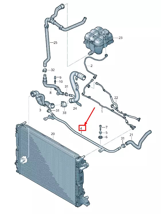 NEW AUDI Q7 4M ENGINE COOLANT PIPE 4M0121131C
