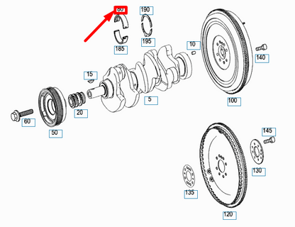 NEW MERCEDES-BENZ C W204 CRANKSHAFT BEARING UPPER HALF A272033520154 ORIGINAL