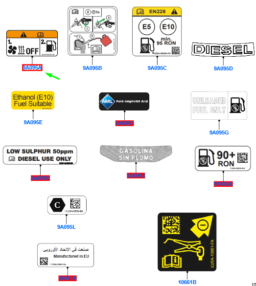new ford kuga mk3 decal 1905057 3u5a-9a095-ab original
