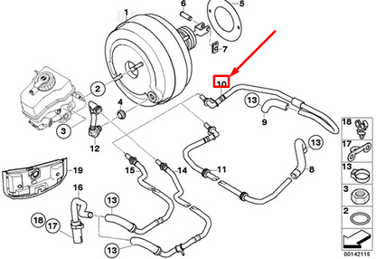 new bmw 3 e90 power brake unit depression vacuum pipe 11667549506 original
