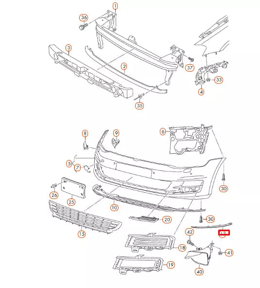 NEW VOLKSWAGEN GOLF MK7 GTI FRONT RIGHT SPOILER  5G0805904B041 ORIGINAL