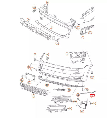 NEW VOLKSWAGEN GOLF MK7 GTI FRONT RIGHT SPOILER  5G0805904B041 ORIGINAL