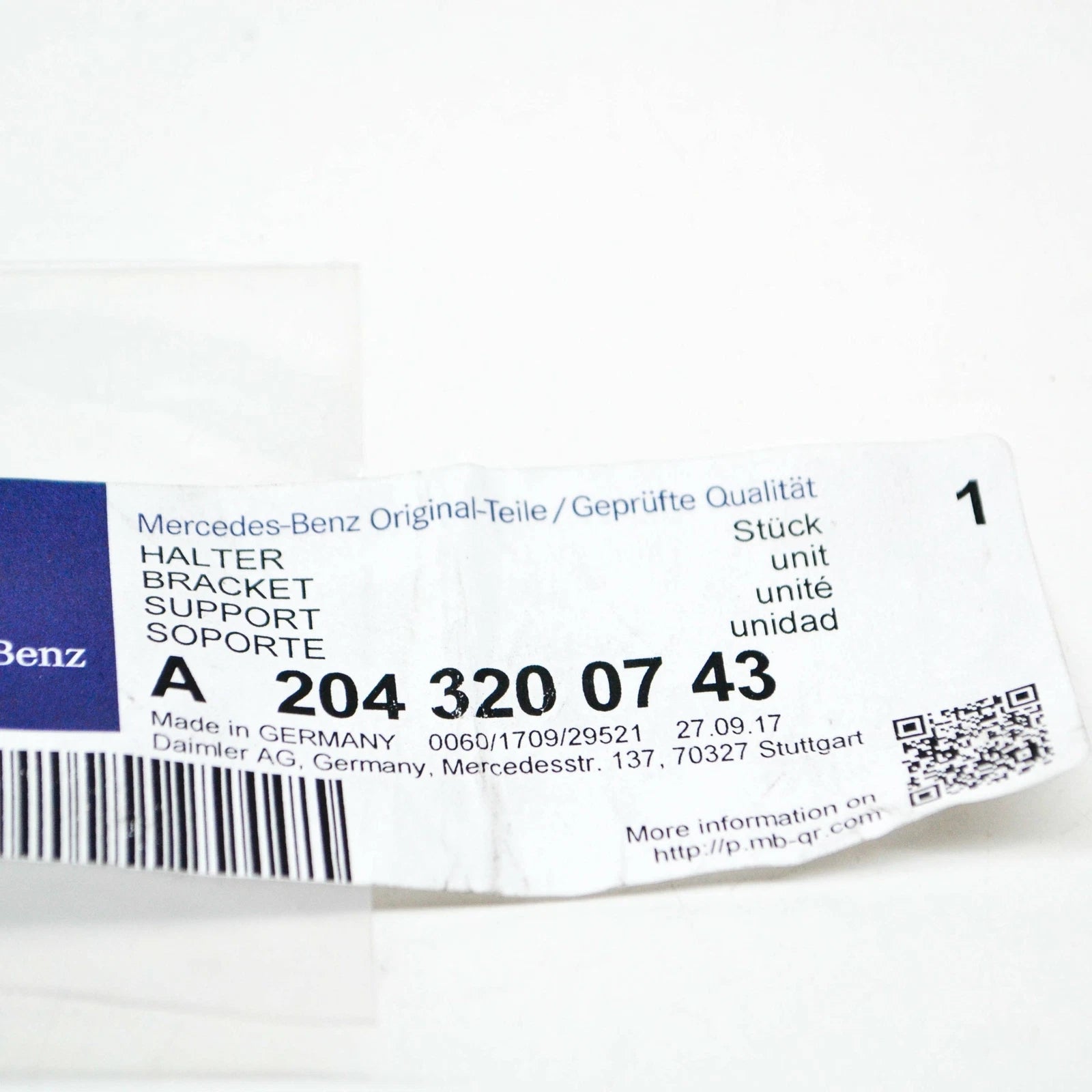 NEW MB C W204 FRONT HEADLIGHT LEVEL SENSOR BRACKET A2043200743 ORIGINAL