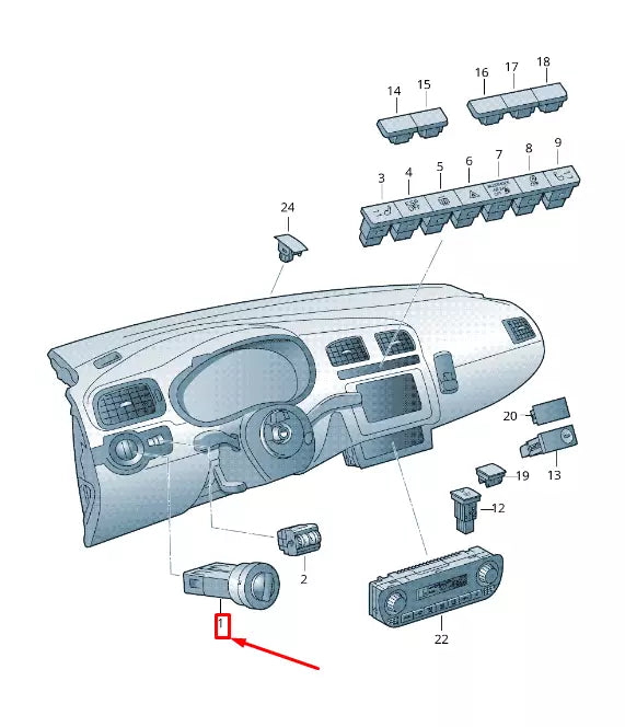 NEW VW POLO 6R HEADLIGHT SWITCH CONTROL UNIT 6R0941531HAPV ORIGINAL