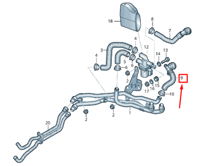 NEW VW TOURAN 5T ENGINE COOLANT HOSE 5QA815369B ORIGINAL
