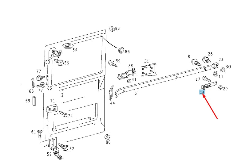 NEW MB SPRINTER W903 SLIDING DOOR RIGHT LOCKING DEVICE A9017600188 ORIGINAL