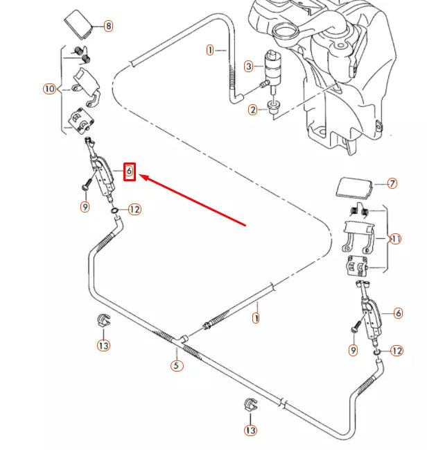 NEW AUDI A8 D3 HEADLIGHT WASHER LIFT CYLINDER WITH NOZZLE 4E0955965AA ORIGINAL