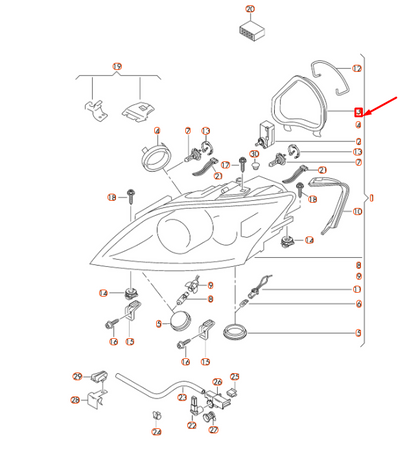 NEW AUDI TT 8J FRONT RIGHT HEADLIGHT COVER CAP 8J0941158 ORIGINAL