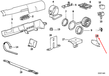 new bmw 3 e30 cable harness fixings cover 12521714693 1714693 original