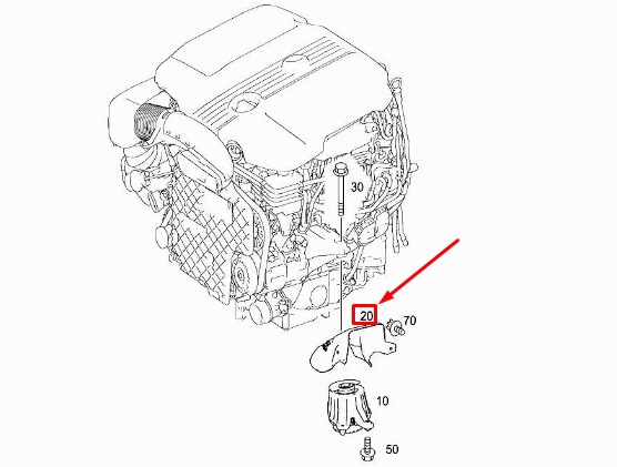 new mercedes-benz gle w166 right engine mount cover a2052400345 original