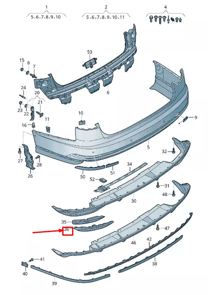 NEW AUDI A8 4N REAR RIGHT BUMPER TRIM PLATE 4N0807834C2ZZ