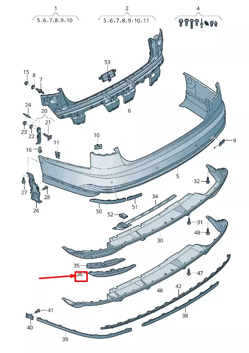 NEW AUDI A8 4N REAR RIGHT BUMPER TRIM PLATE 4N0807834C2ZZ