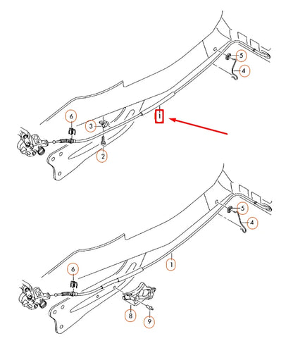 NEW AUDI A3 8P REAR PARKING BRAKE CABLE 1K0609721BB ORIGINAL