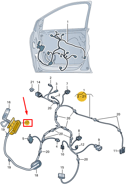 new vw polo aw mk6 front door grommet 5n0959843b original