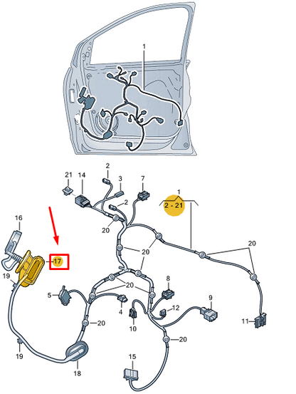 new vw polo aw mk6 front door grommet 5n0959843b original