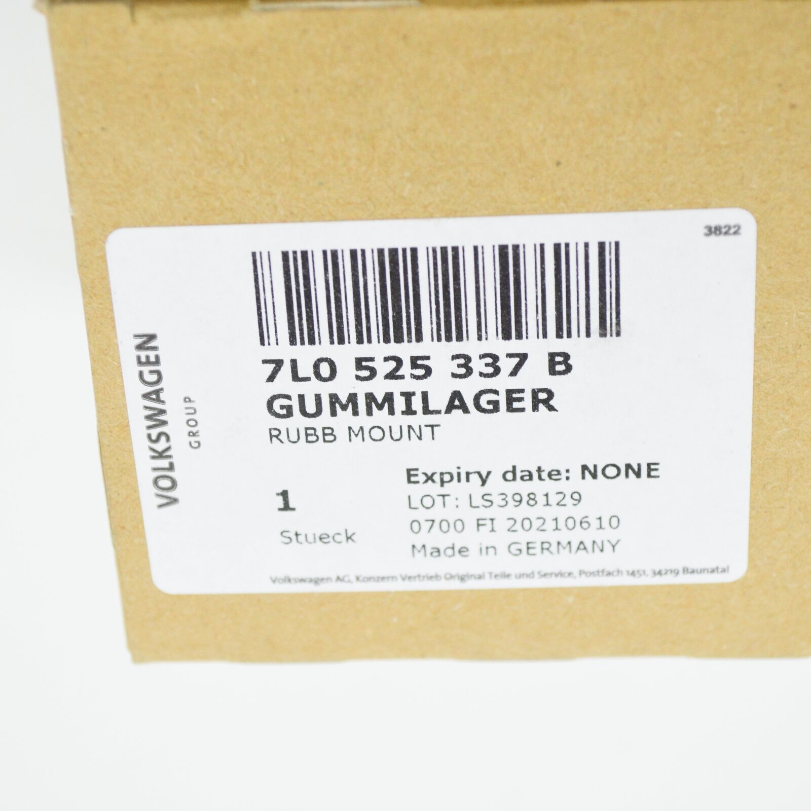 NEW VW TOUAREG 7L FRONT DIFFERENTIAL BONDED RUBBER BUSH 7L0525337B ORIGINAL