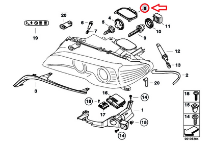 new bmw 3 coupe e46 headlight high beam cover 63126934753 6934753 original