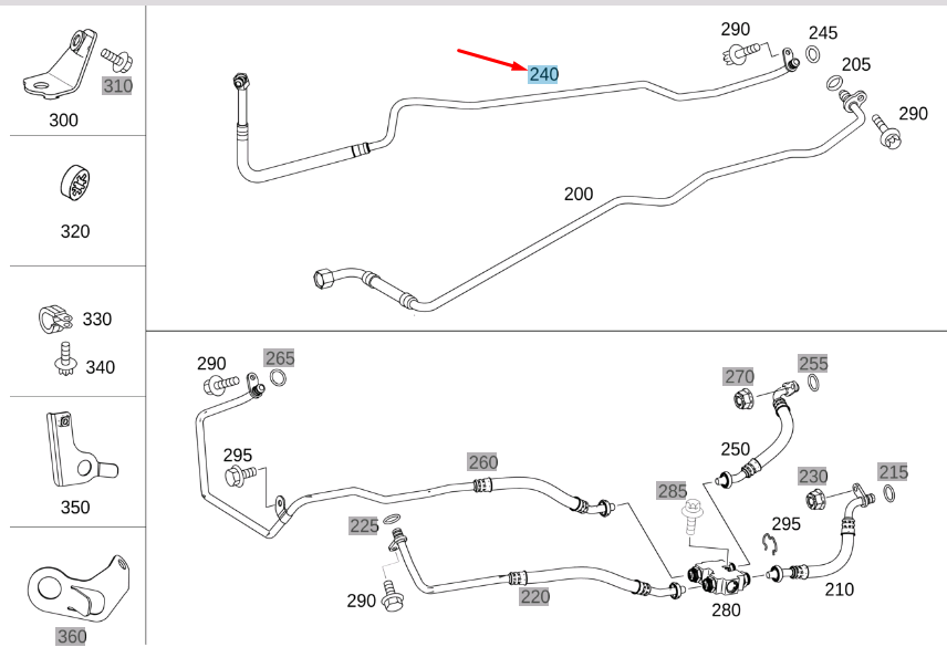 new mb g w463 oil cooler to transmission right oil line a4632702800 original