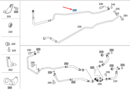 new mb g w463 oil cooler to transmission right oil line a4632702800 original