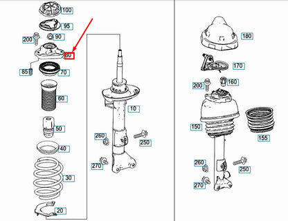 NEW MB E W212 AMG FRONT LEFT SUSPENSION STRUT SUPPORT MOUNT A2123230520 ORIGINAL