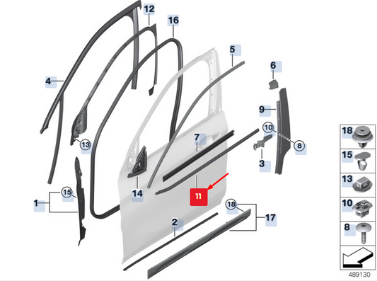 new bmw x2 f39 front right outer door weatherstrip 51337420814 7420814 original