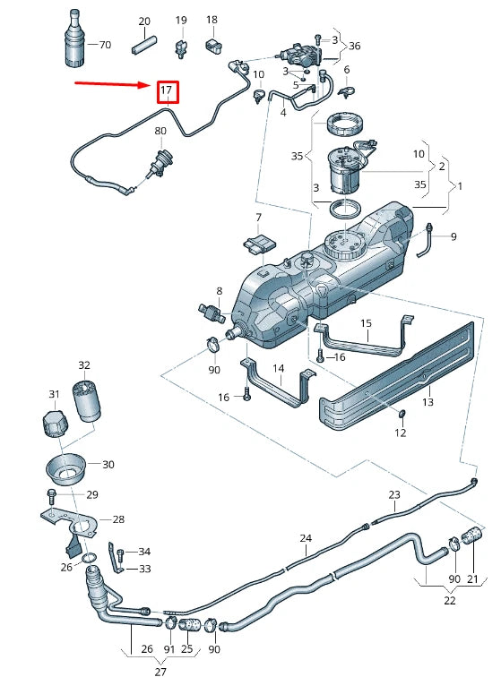 NEW VW CRAFTER 2F MK1 REDUCTION AGENT TANK METERING LINE 2E0131983 ORIGINAL