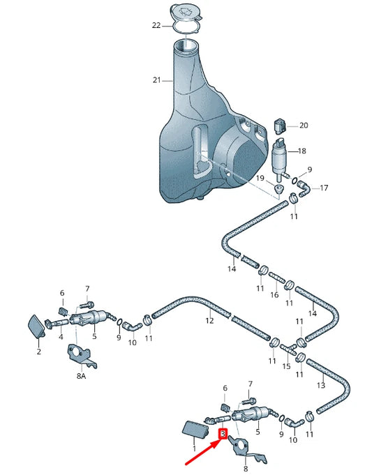 NEW VOLKSWAGEN CRAFTER 2F MK1 LEFT SIDE HEADLAMP WASHER NOZZLE 2E0955181