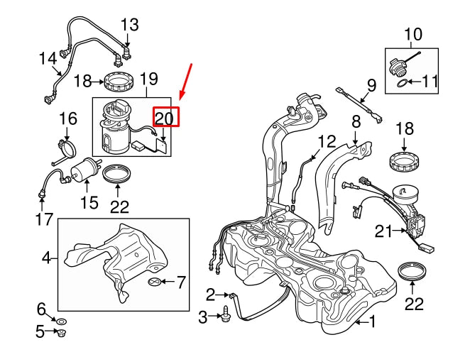 NEW AUDI A3 SPORTBACK 8P RIGHT FUEL LEVEL SENSOR 1K0919673AG ORIGINAL