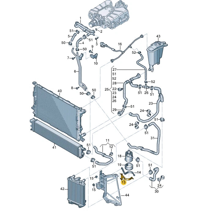 NEW AUDI Q5 8R ADDITIONAL COOLANT PUMP BRACKET 8R0145896E ORIGINAL