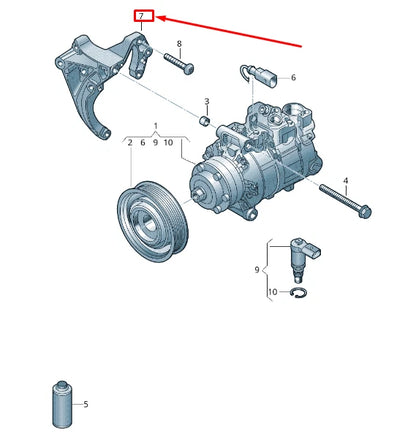 NEW AUDI TT FV A/C CONDENSER COMPRESSOR BRACKET 06M260885M