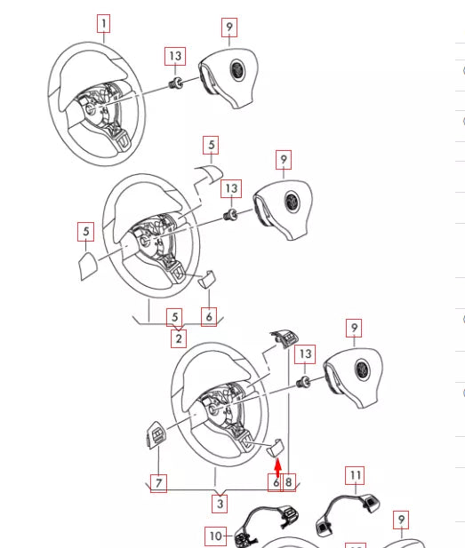 NEW VW TIGUAN 5N STEERING WHEEL BADGE EMBLEM 1K8419685BPOP