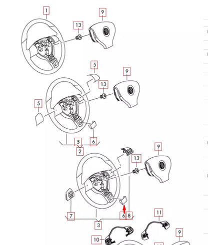NEW VW TIGUAN 5N STEERING WHEEL BADGE EMBLEM 1K8419685BPOP