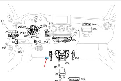 NEW MB C W205 AMG LEFT LOWER CONTROL PANEL SWITCH BLOCK A2059059608 ORIGINAL