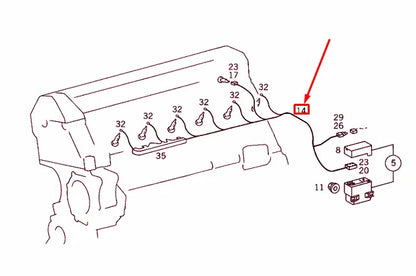 NEW MERCEDES-BENZ S W140 PRE-GLOW SYSTEM CABLE HARNESS A1405400006 ORIGINAL