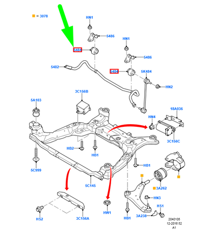 new ford galaxy mk2 front stabilizer bar bush 1478582 6g9n-5484-ub original