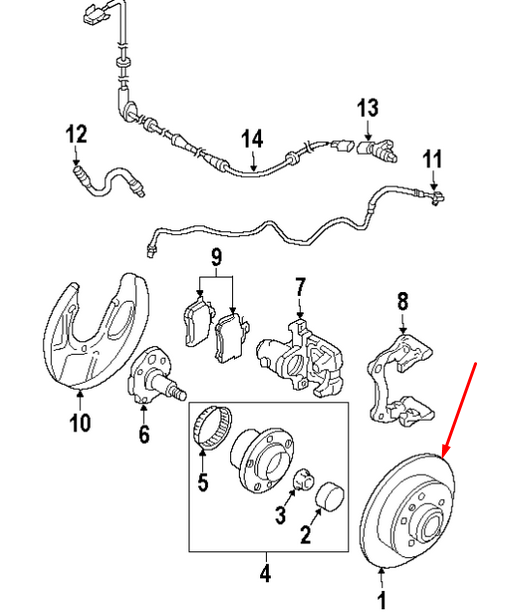 new volkswagen golf mk5 rear side brake disc 1j0615601n 1.9 diesel original