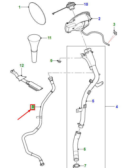 new jaguar e-pace x540 vapour fuel pipe j9c1186 original