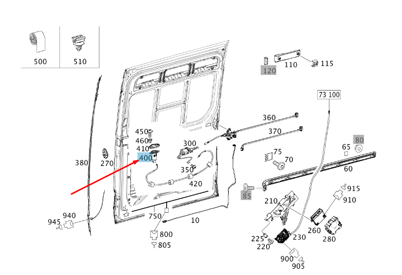new mercedes-benz sprinter w906 sliding door actuation a9067660078 original