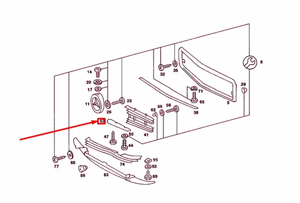 NEW MB SL R107 RADIATOR GRILLE SHELL RIGHT GARNISH MOULDING A1078880421 ORIGINAL