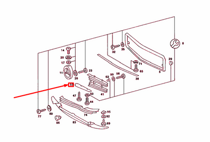 NEW MB SL R107 RADIATOR GRILLE SHELL RIGHT GARNISH MOULDING A1078880421 ORIGINAL
