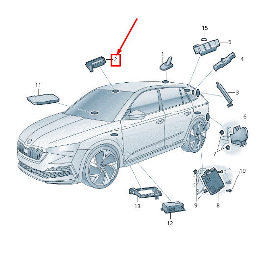 new skoda kamiq telephone antenna 657035510 original