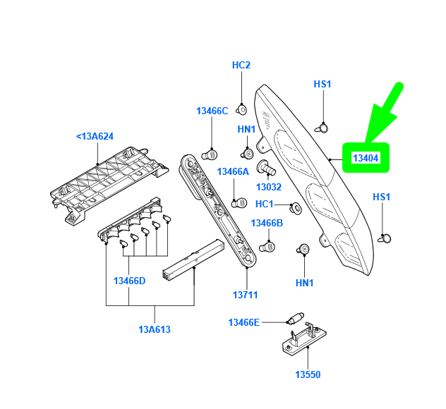 new ford focus estate mk2 rear right taillight 4m51-13a602-cb 1420466 original