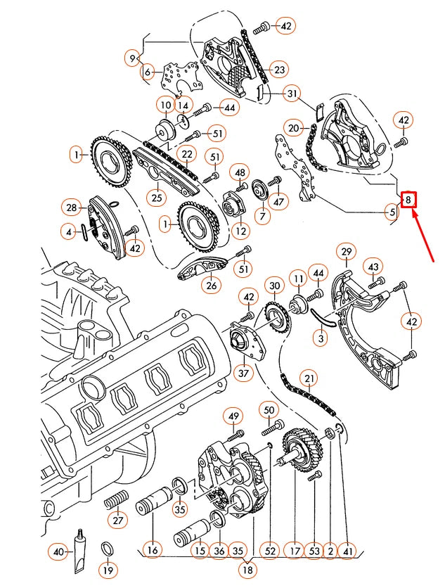 NEW AUDI A6 4F C6 TIMING CHAIN TENSIONIER 079109217AA