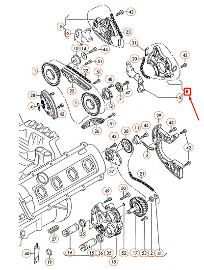 NEW AUDI A6 4F C6 TIMING CHAIN TENSIONIER 079109217AA