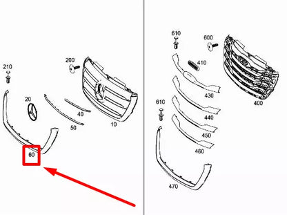 NEW MERCEDES-BENZ SPRINTER 907,910 RADIATOR GRILLE FRAME A9108880000 ORIGINAL