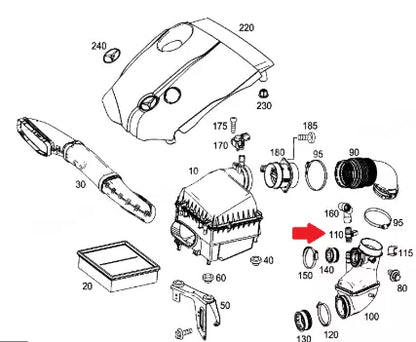 NEW MERCEDES BENZ A W176 AIR VENT INTAKE PIPE A0000160030