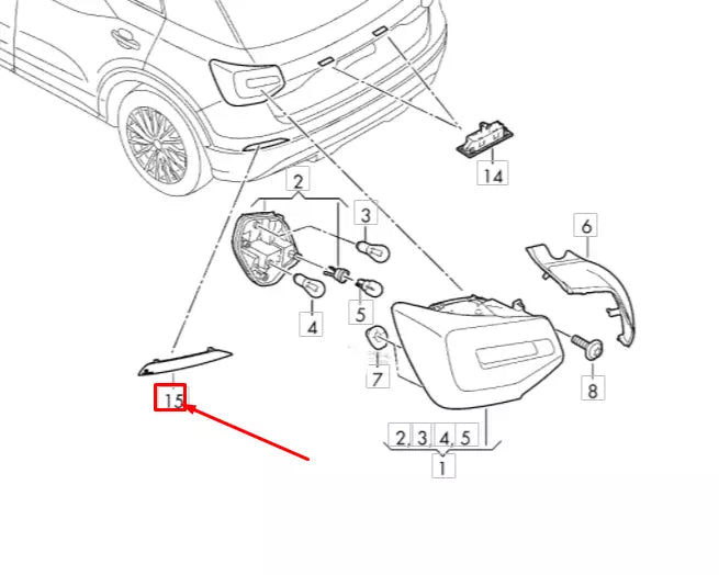 NEW AUDI Q2 REAR RIGHT LIGHT REFLECTOR 81A945106 ORIGINAL