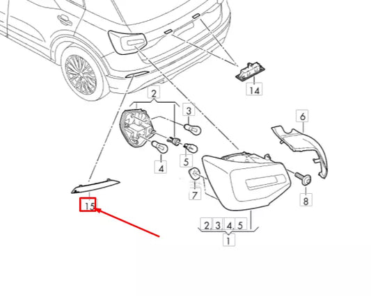 NEW AUDI Q2 REAR RIGHT LIGHT REFLECTOR 81A945106 ORIGINAL