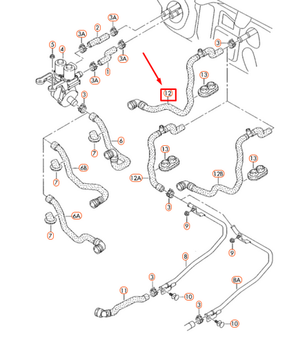 NEW AUDI A6 C6 RETURN HEATING HOSE 4F0819373G ORIGINAL