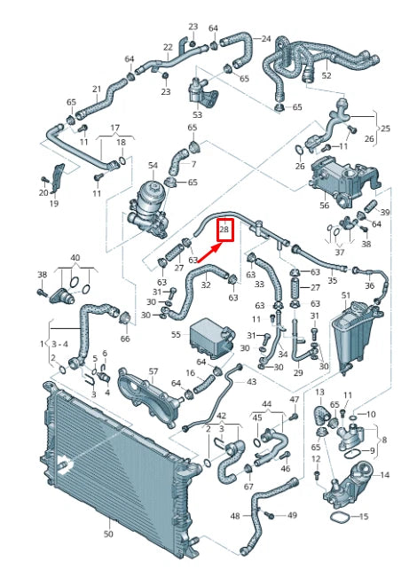 NEW AUDI A4 AVANT B8 REAR ENGINE COOLANT PIPE 059121086AH